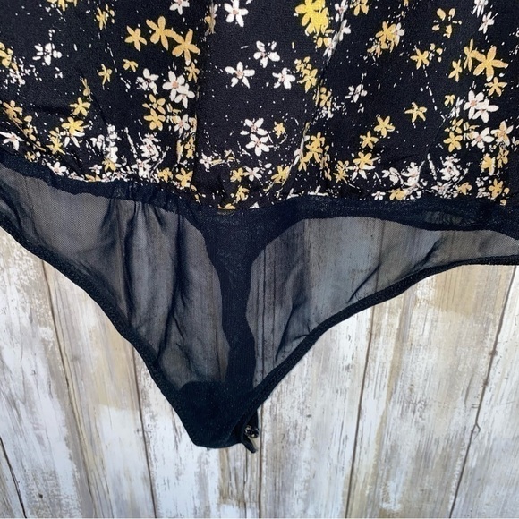 NWT Intimately Free People Dessa Black Floral Bodysuit - Picture 5 of 11